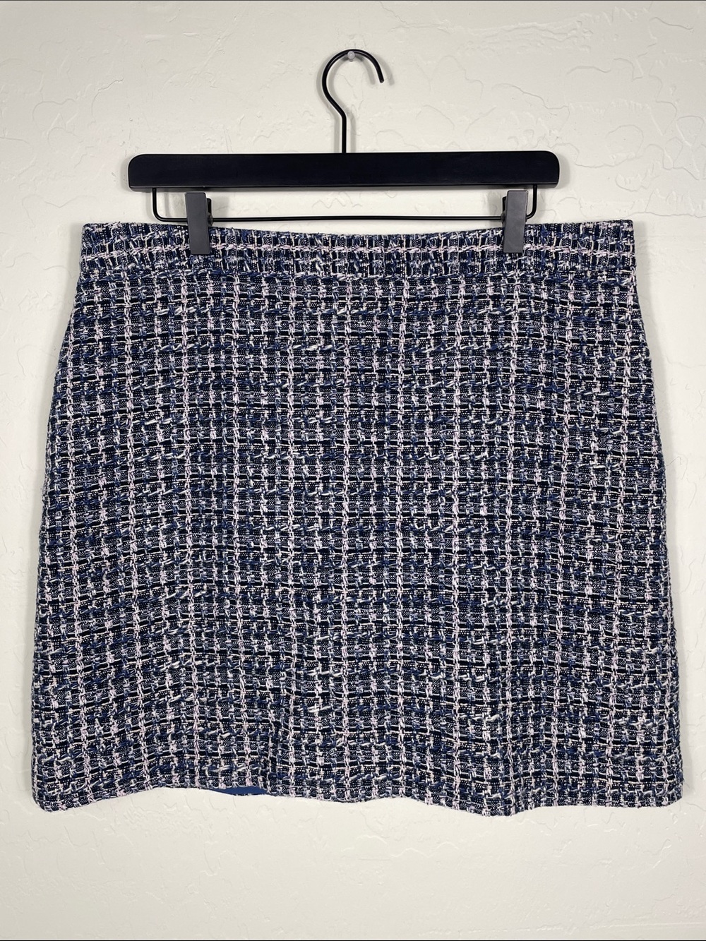 Ann Taylor Factory Navy and White Tweed Pencil Skirt